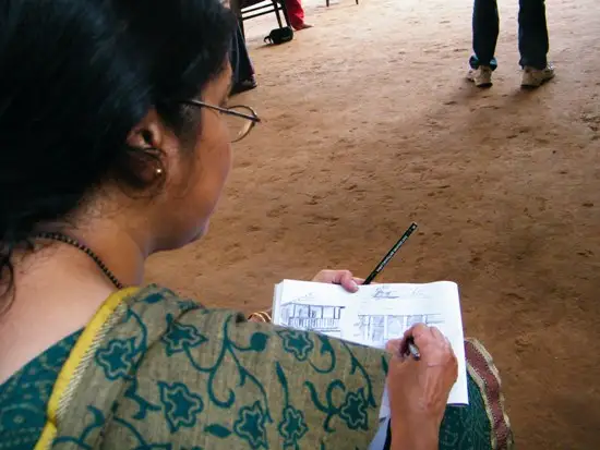 Participants doing sketching at Diveagar 1