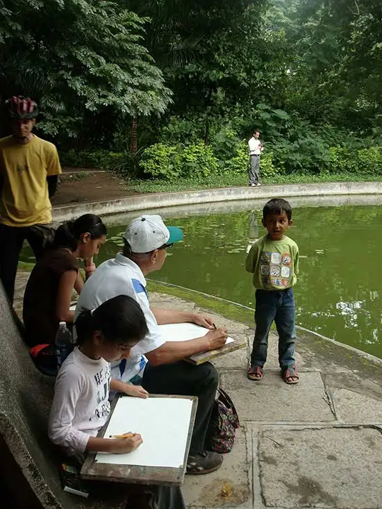 rider enjoying sketching, painting