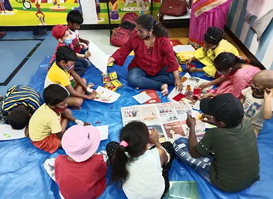 Art workshop to make greeting cards at TMC, Mumbai