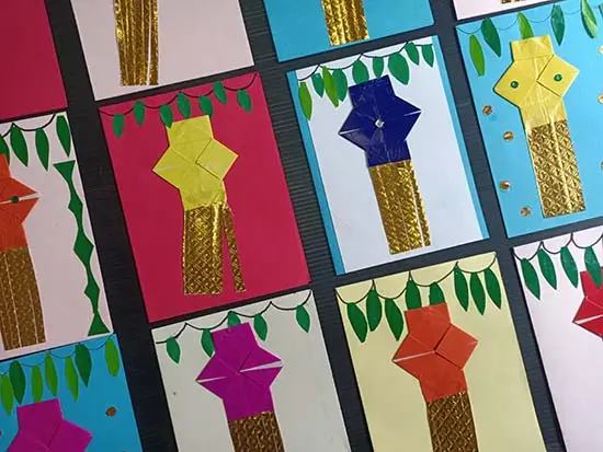 Greeting cards created by children at TMC, Mumbai