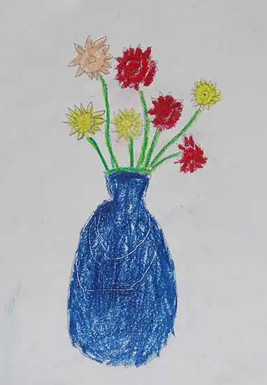 Flower vase Painting by Vaishali Santya Tumbada