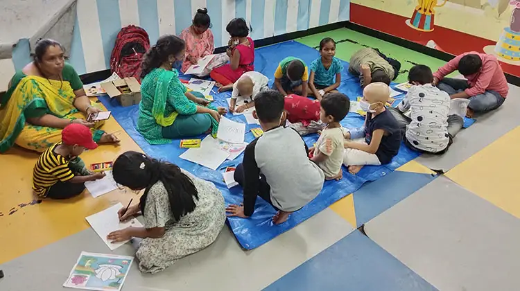 Children paint what they see around at TMC, Mumbai