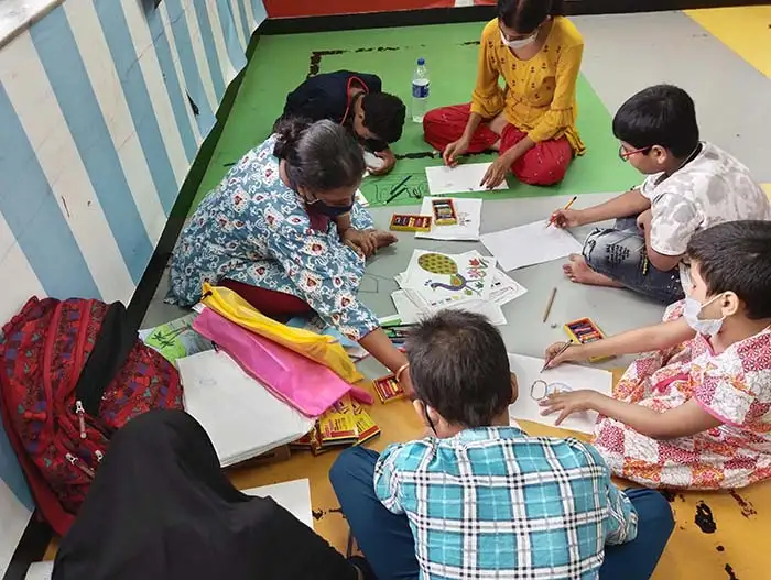 picture from kids painting workshop at TMC, Mumbai on 23 June 2022