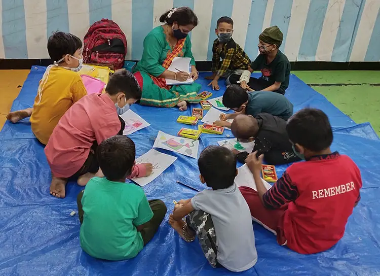 Christmas tree painting workshop at TMC, Mumbai