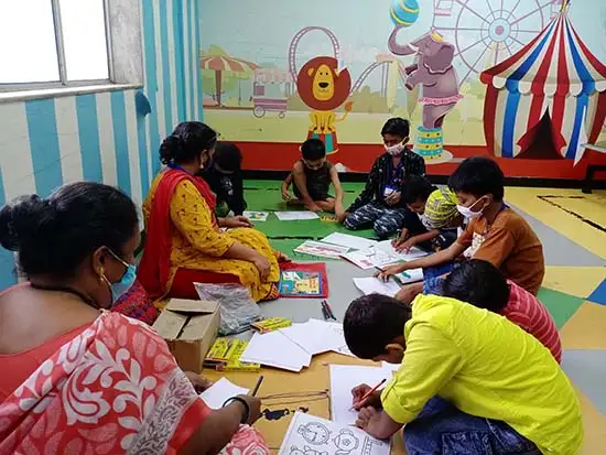 picture from art workshop for children at TMC, Mumbai on 23 June 2022
