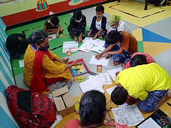 painting workshop for children at TMC, Mumbai on 23 June 2022