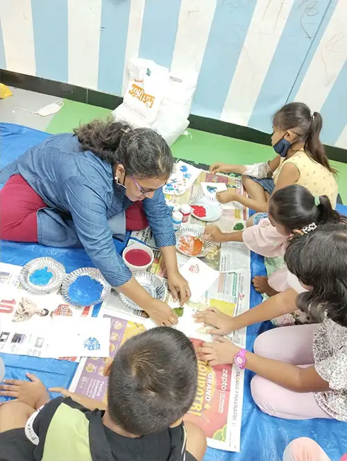 Leaf print greeting cards for Diwali at TMC, Mumbai on 6 October 2022