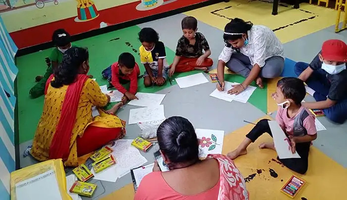 picture from art workshop for children at TMC, Mumbai on 9 June 2022