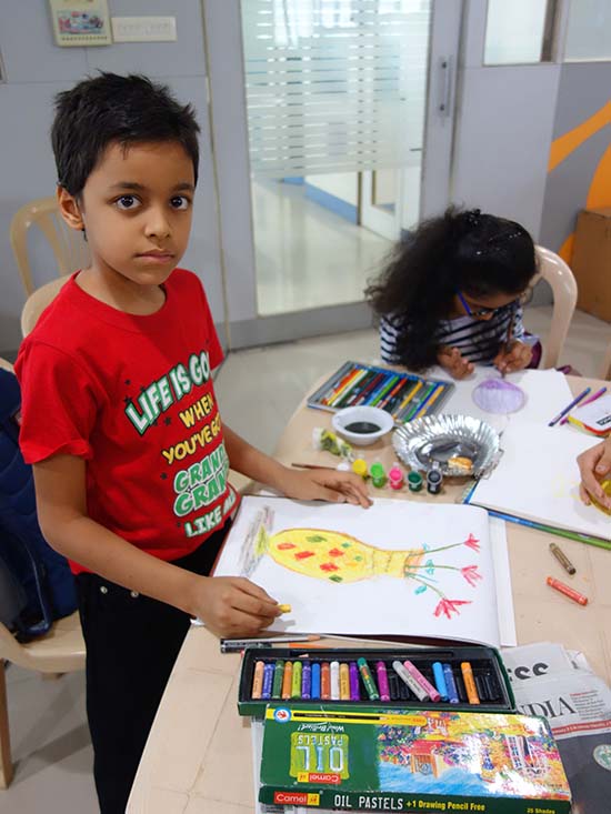 Picture from art workshop for children of the employees of a software company at Pune