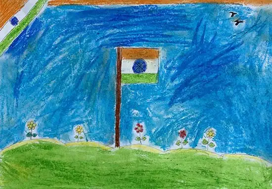 painting by Divya Kumari Mahati, 12 years, Sai Jeevan Primary School