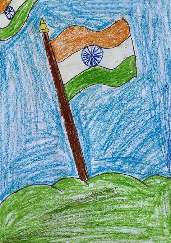 painting by Lavanya Dhani, class 8, Lonawala Nagarparishad, Madhyamik Vidyalaya