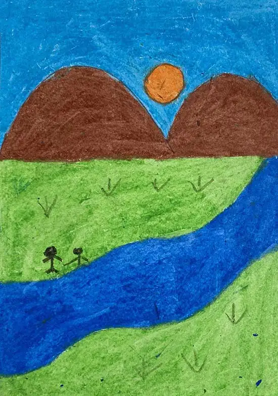 painting by Pranav Khairaokar (class 10), Ramchandra Gaikwad Madhyamik Vidyalaya, Dighi