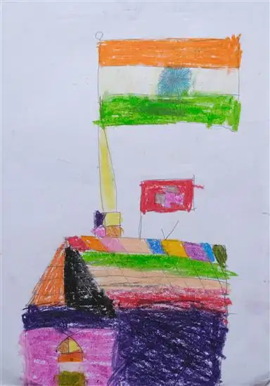 painting by Amrit Ramnani, Born 2015, Clara Global School