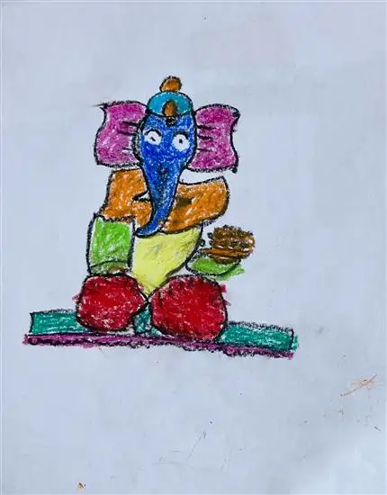 painting by Ayush Kiran Pardeshi, 6 years