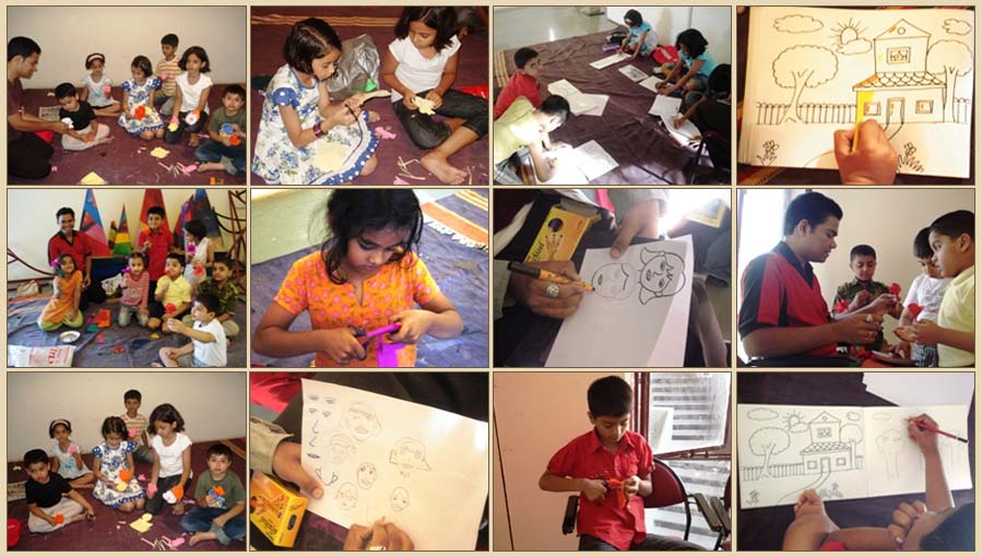 pictures from craft workshops for children by Art India Foundation - 2010