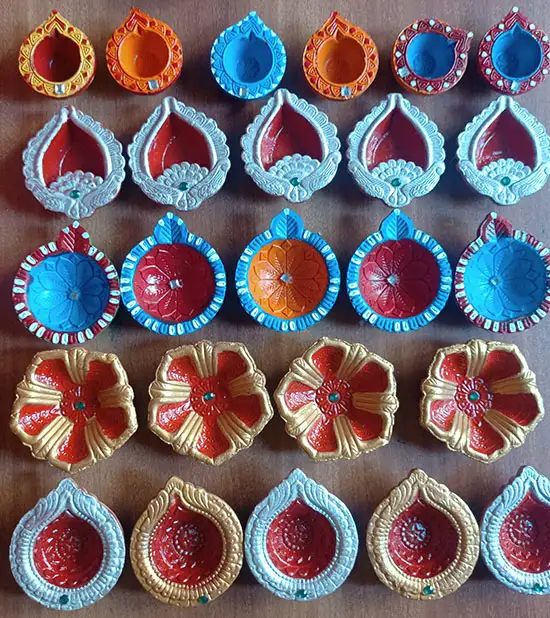 Diyas made by children undergoing cancer treatment