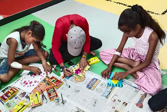 Children's at TMC, Mumbai, making artefacts for Deepostav 2022