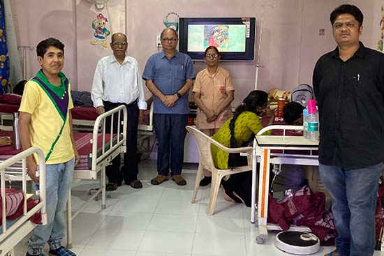 Digital display of art at Thalassemia clinic, Pune