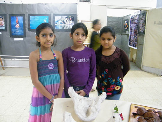 Children at Eco-friendly ganesh idols exhibition, Balgandharav Kaladalan