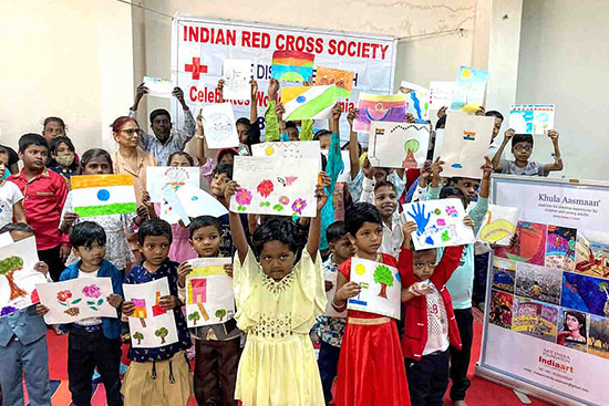 Khula Aasmaan art display at Indian Red Cross Society, Pune