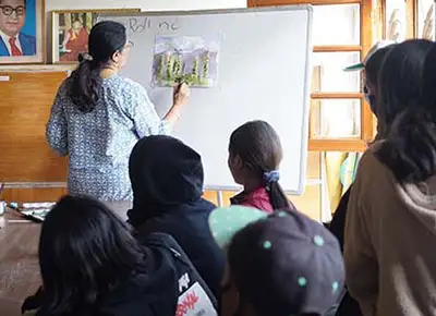 Art workshop at New Millenium Children’s School, Leh