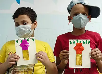 Art workshop for children to make Diwali artefacts