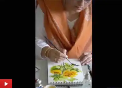 Watercolour painting demo - rose flower