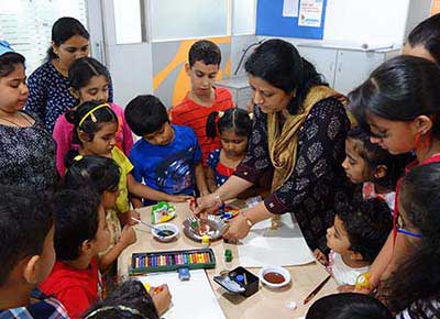 Art workshop for children of the employees of a software company at Pune