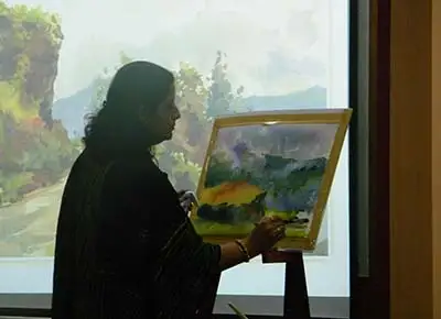 Watercolour painting demonstration by Chitra Vaidya