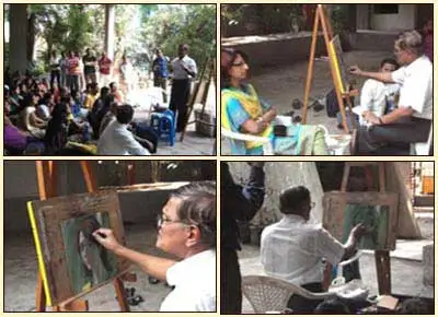 Demonstration of portrait painting using Dry Pastels