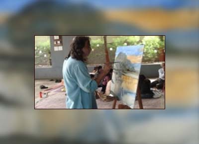 Painting demonstration by Uday Palnitkar