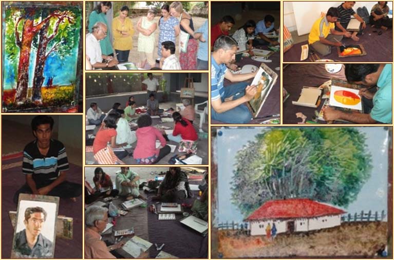 oil and acrylic painting workshops organised by Art India Foundation
- 2009