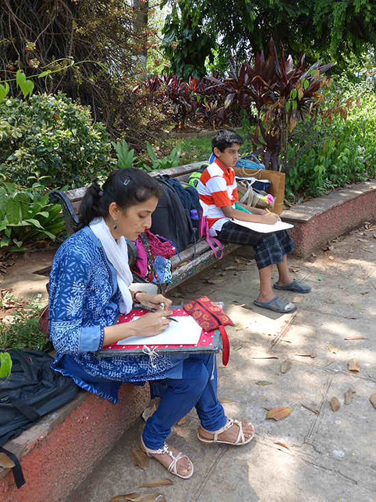 Outdoor sketching workshop for children 12