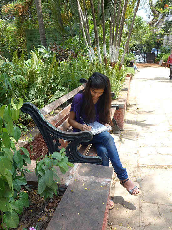 Girl enjoying painting workshop