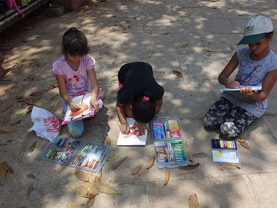 Children enjoying art workshop