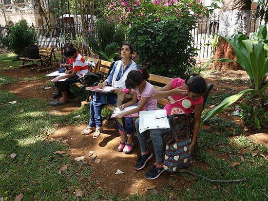 Outdoor sketching workshop for children 2