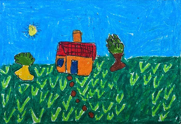 painting by Sana Bangali (8 years) submitted to Khula Aasmaan drawing & painting contest for January to March 2022