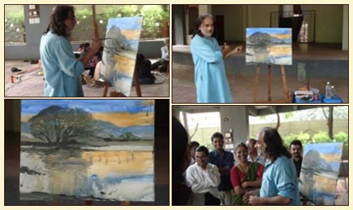 Pictures from painting demonstration by Uday Palnitkar