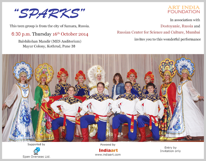 invitation for Sparks, Russian folk dance ensemble at Pune