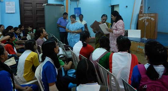 Chitra Vaidya with Teacher from Madhavrao Bhagwat High School, Vile Parle, Mumbai