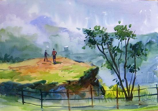 Final artwork from live watercolour painting demonstration