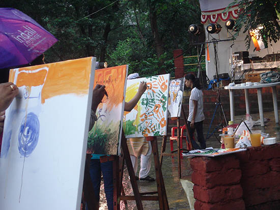 live painting by artists for the project 'We The People'