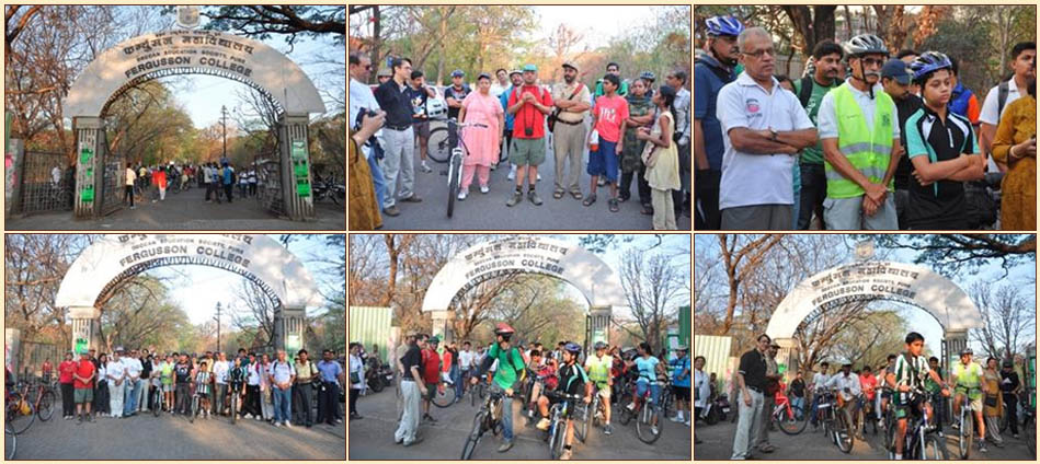 Pune Heritage cycle ride commenced at Fergusson College